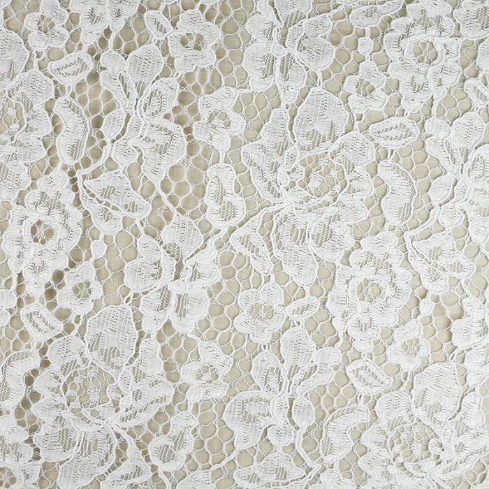 Corded Lace Fabric White 146cm - Fabric Zone