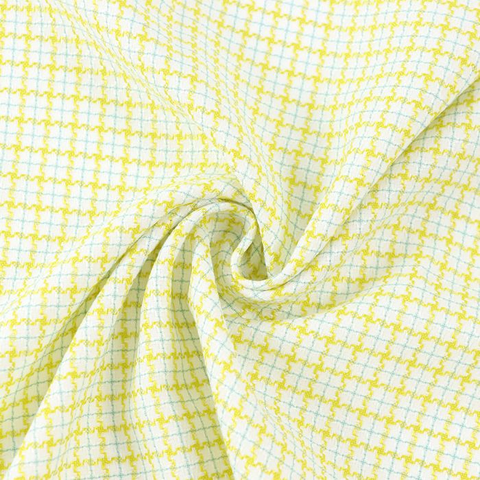 Textured Woven Poly Spandex Check Fabric | FREE Delivery Available