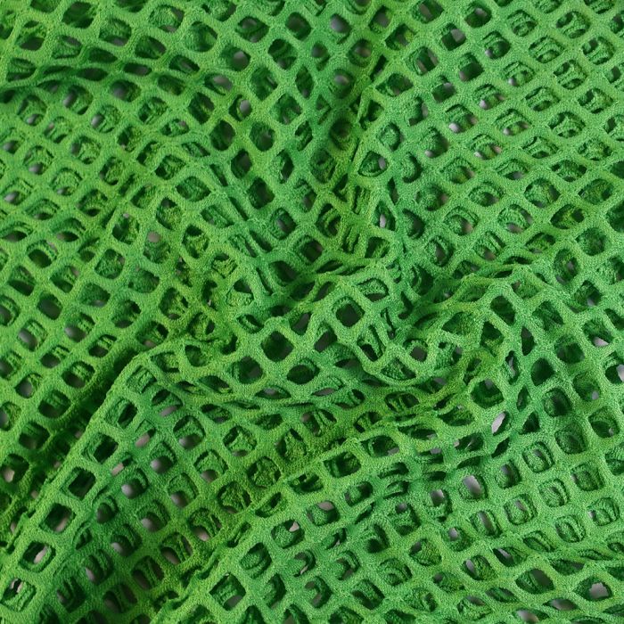 Diamond Fishnet Polyester Fabric in Green, FREE Delivery Available