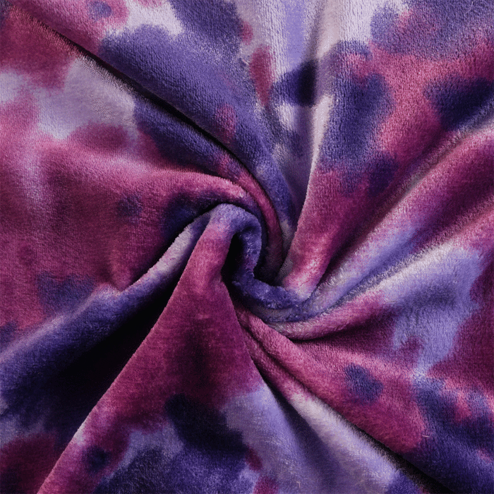Tie Dye Polyester Cuddle Fleece Fabric in Purple | FREE Delivery ...