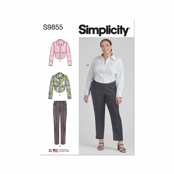 Simplicity Sewing Pattern 9855 (M1) Misses' & Women's Top & Pants 10-12-14-16-18 main product photo
