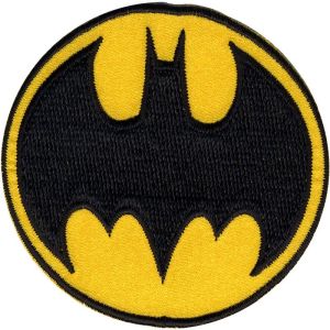 AQ15 Batman Logo Iron on Motif  59 x 104 x 2mm