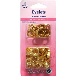 Hemline Eyelets Refill Pack Gold 8.7mm - Abakhan