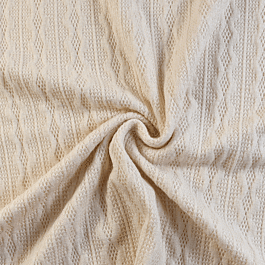 Knitted stretch Viscose Fabric in Off White