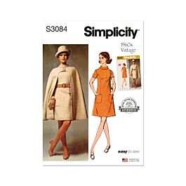 Simplicity Sewing Pattern 3084 (H5) Misses Cape and Dress | Abakhan ...