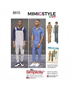 Simplicity Sewing Pattern 8615 (BB) - Mens Vintage Jumpsuit & Overalls 44-52 8615BB 34-42