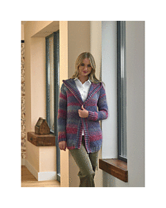 5063 Hooded Jacket Knitting Pattern Kit by Jenny Watson in James C. Brett Marble Chunky