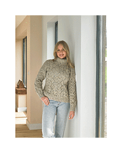 5100 Sweater Knitting Pattern Kit by Jenny Watson in James C. Brett Rustic Aran