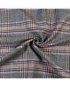 Italian 100% Wool Check Fabric - 145cm