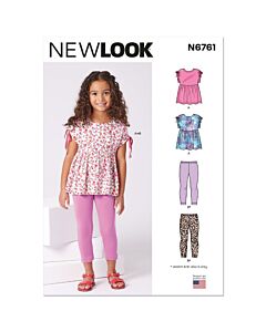 New Look Sewing Pattern 6761 Children's Top and Leggings  3-8
