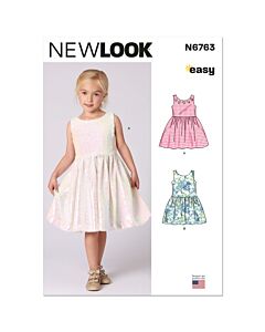 New Look Sewing Pattern 6763 Children's Dress  3-8