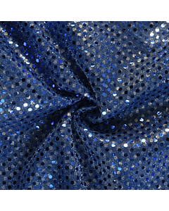 3mm Polyester Sequin Fabric Royal 112cm