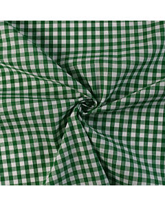 0.25 Inch Gingham Polyester Cotton Fabric Emerald 112cm