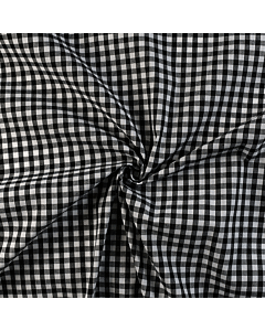 0.25 Inch Gingham Polyester Cotton Fabric Black 112cm