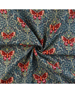 3 Wishes Mirrored Butterfly Cotton Fabric Multi 110cm