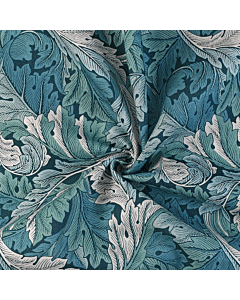 Morris & Co Acanthus Curtain and Upholstery Fabric Teal 138cm