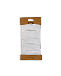Card of Cotton Herringbone Tape White 25mm x 5m