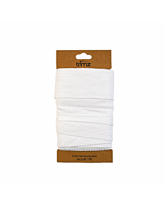 Card of Cotton Herringbone Tape White 50mm x 5m
