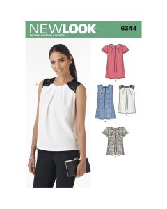 New Look Sewing Pattern Misses' Tops in Two Lengths 6344A 8-20