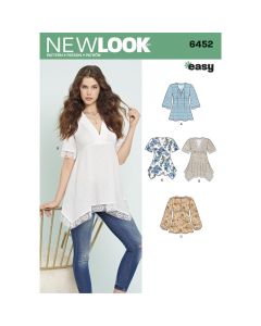 New Look Sewing Pattern 6452 (A) - Misses' Tops 6452A 8-20