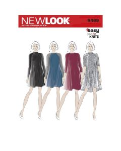 New Look Sewing Pattern 6469 (A) - Misses Easy Knit Dress 6469A 8-20