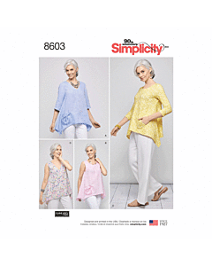 Simplicity Sewing Pattern 8603 (H5) - Womens Pullover Tops Elaine Heigl XS-XL