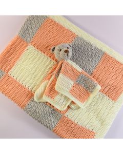 Crocheted Gingham Blanket & Snuggly in WoolBox Imagine Lullaby Baby DK Kit