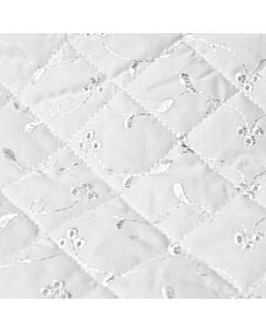 3 Hole Quilted Broderie Anglais Fabric 112cm