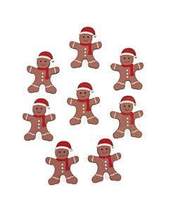 Gingerbread Man with Hat Pack of 8  