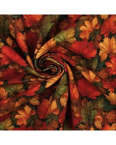 Leaf me alone Needlecord Fabric Multi 112cm