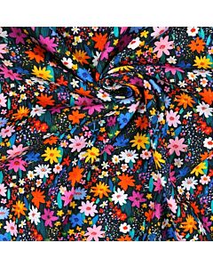 Dark Meadow Ditsy Needlecord Fabric Navy 112cm