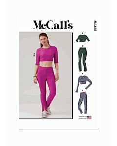 McCalls Sewing Pattern 8455 (A) Misses Knit Top and Leggings  XS-XXL