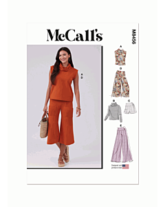 McCalls Sewing Pattern 8456 (W3) Womens Knit Top Shorts & Pants  30W-38W