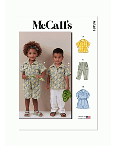 McCalls Sewing Pattern 8461 (A) Toddlers Top Romper & Pants  6M-4Y