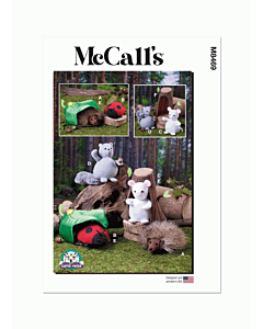 McCalls Sewing Pattern 8469 (OS) Plush Animals With Leaf & Tree Houses  OS