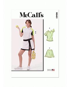 McCalls Sewing Pattern 8481 (K5) Misses Knit Tops and Skorts  8-16