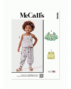 McCalls Sewing Pattern 8488 (A) Toddlers Knit Tops Shorts & Pants  6m-4y