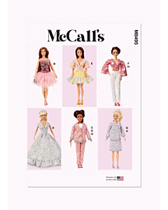 McCalls Sewing Pattern 8495 (OS) 11-12" Fashion Doll Clothes  One Size