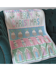 Merry Christmas Blanket Crochet Pattern Kit in WoolBox Imagine Lullaby Baby DK by EmKatCrochet