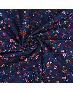 Midnight Meadow Needlecord Fabric Navy 112cm