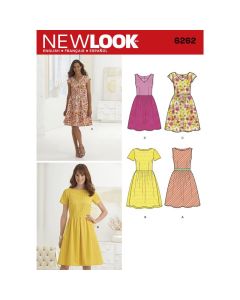 New Look Sewing Pattern Misses' Dress with Neckline Variations 6262A 10-22