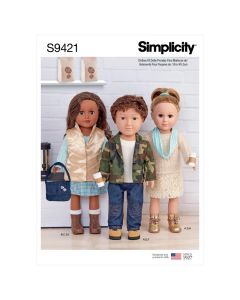 Simplicity Sewing Pattern 9421 (OS) - 18" Doll Clothes One Size SS9421OS 