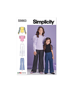 Simplicity Sewing Pattern 9863 (HH) Children's and Girls' Top and Pants  3-4-5-6