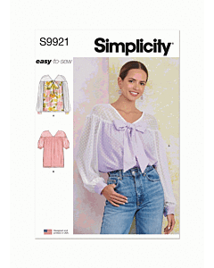 Simplicity Sewing Pattern 9921 (Y5) Misses Top with Sleeve Varia  18-26