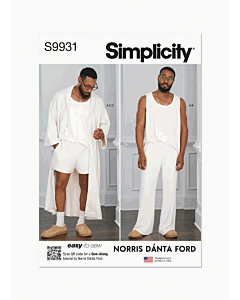 Simplicity Sewing Pattern 9931 (A) Men's Robe by Norris Danta Ford  S-XXL