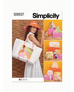 Simplicity Sewing Pattern 9937 (A) Hat, Tote Bag and Zipper Cases  All Sizes