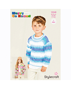 Stylecraft Merry Go Round Chunky Kids Sweater 10046 Knitting Pattern PDF  
