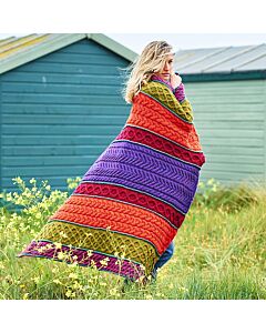 Cablemagoria Knit-Along Blanket in Stylecraft Highland Heathers by Stuart Hillard - Monarch Colourway