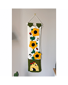 Knitted Sunflower & Bees Wall Hanging in WoolBox Chunky & DK