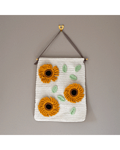 Sunflower Wallhanging Crochet Pattern by Zoe Potrac in Sirdar Happy Cotton DK